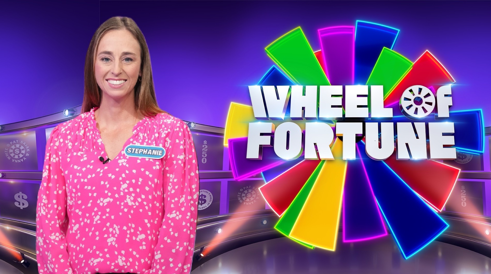 College of Saint Mary alum's Stephanie Collings Wheel of Fortune photo.